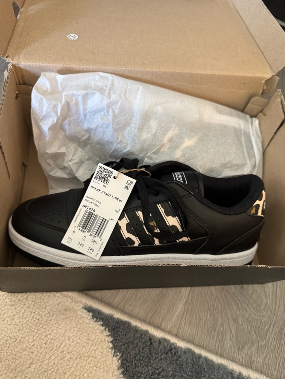 adidas Black and White Shoe Box with Label